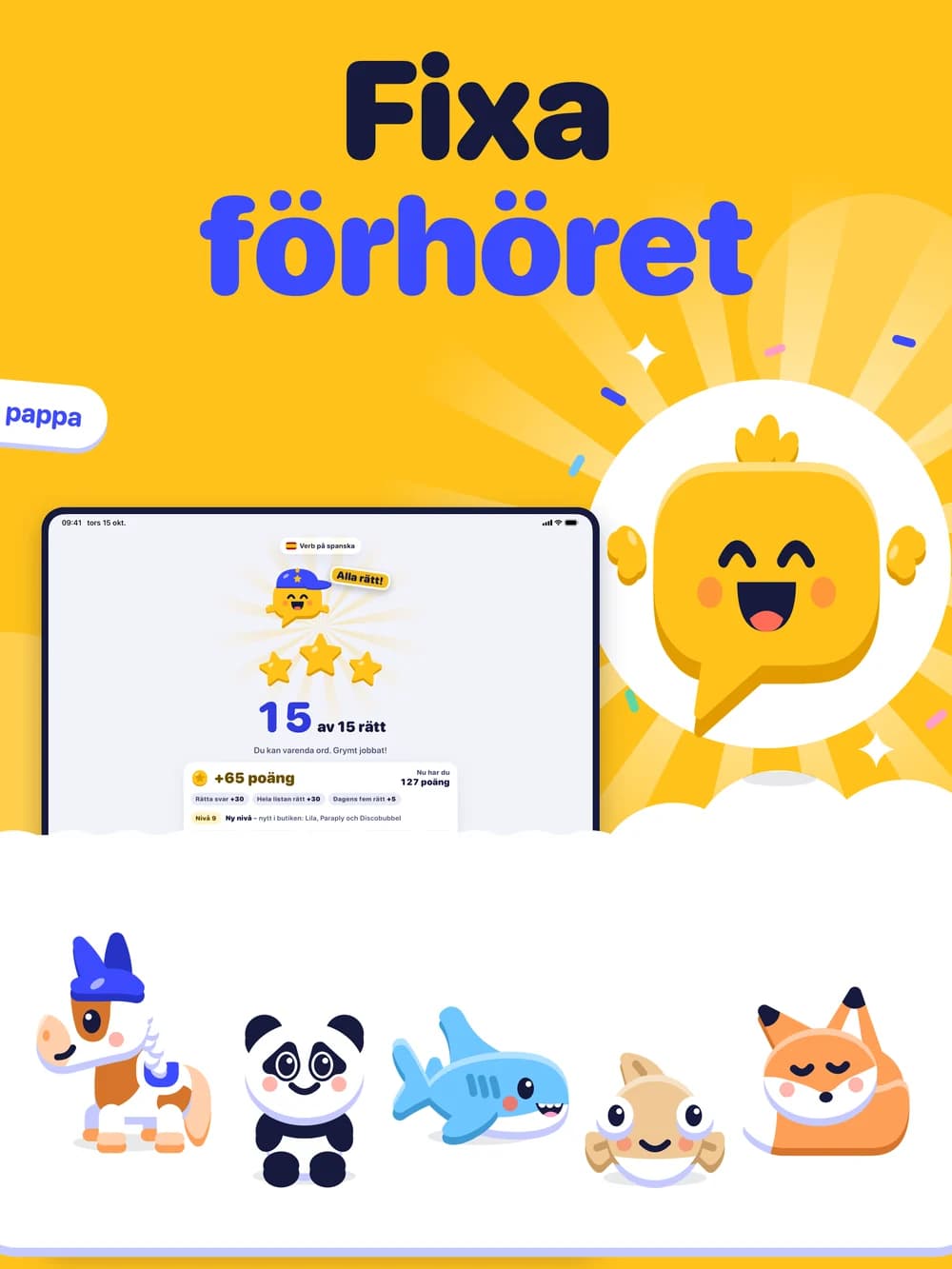 Glosor på iPad: Fixa förhöret