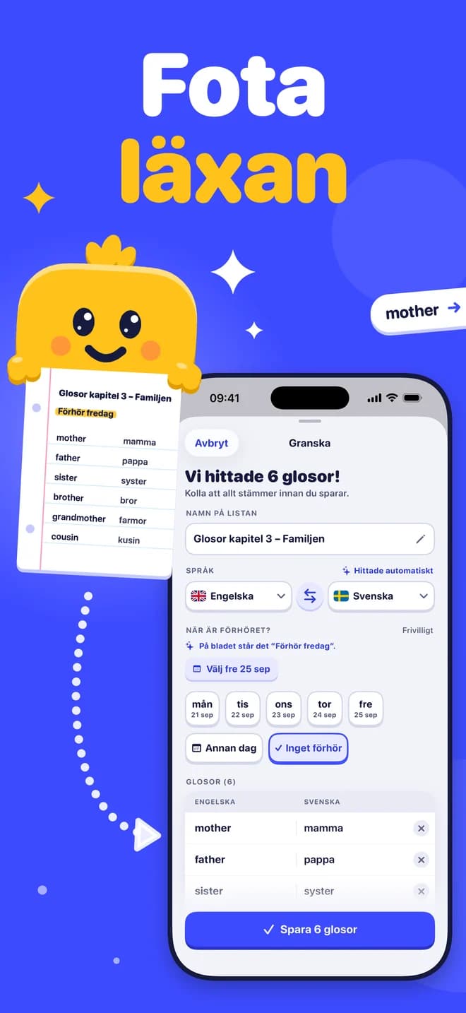 Fota läxan – Appen hittar orden och språken.