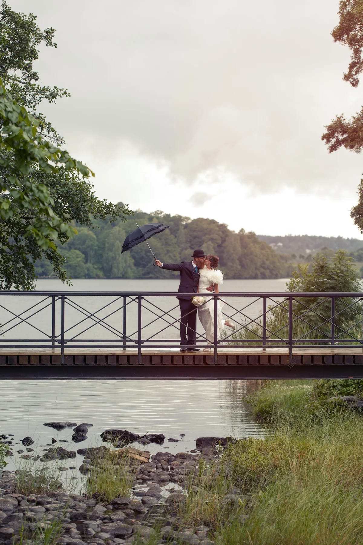 Romantisk bröllopsporträtt