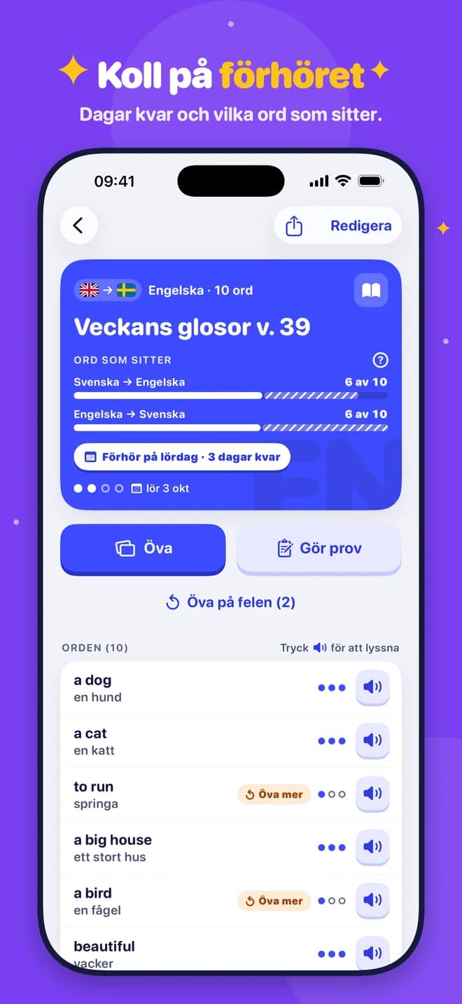 Koll på förhöret – Dagar kvar och vilka ord som sitter.