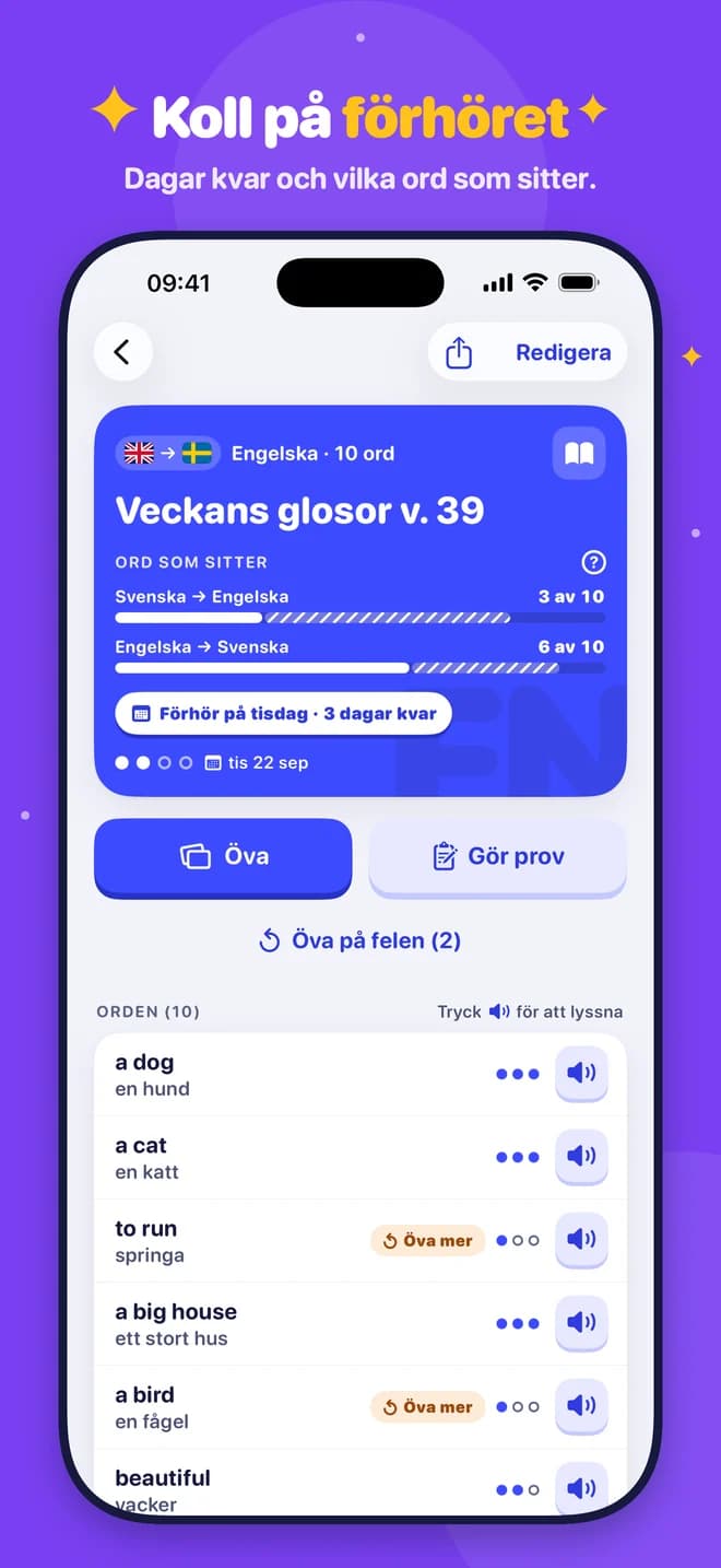 Koll på förhöret – Dagar kvar och vilka ord som sitter.